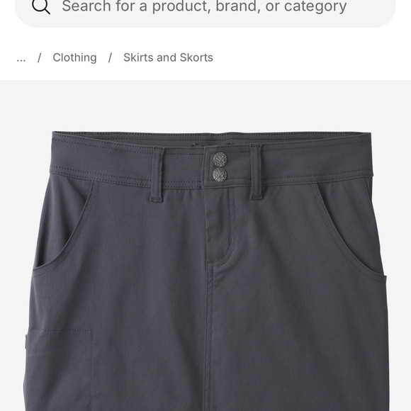 prAna Halle Skort Women’s 8 Moonrock Gray Stretch Hiking Skirt - Picture 3 of 11